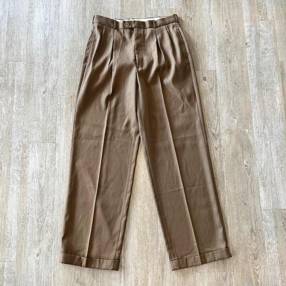 Mens Pronti Brown Dress Pants - 34x34